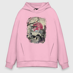 Толстовка оверсайз мужская Бездорожье Азия, цвет: светло-розовый