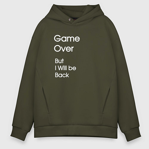 Мужское худи оверсайз Game Over? / Хаки – фото 1