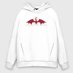 Толстовка оверсайз мужская Дом Дракона символ дома Таргариенов, цвет: белый