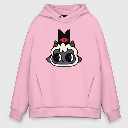 Мужское худи оверсайз Милая овечка- Cult of the lamb / Светло-розовый – фото 1