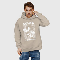 Толстовка оверсайз мужская Sonic - game, цвет: миндальный — фото 2