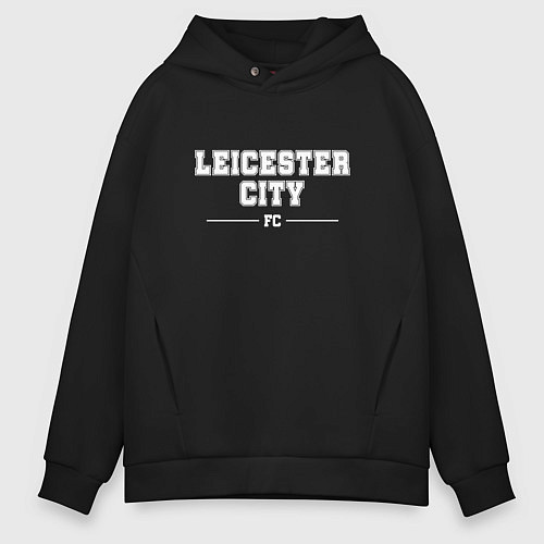 Мужское худи оверсайз Leicester City football club классика / Черный – фото 1