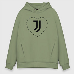 Толстовка оверсайз мужская Лого Juventus в сердечке, цвет: авокадо