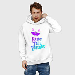 Толстовка оверсайз мужская Happy Three Friends - NEON, цвет: белый — фото 2