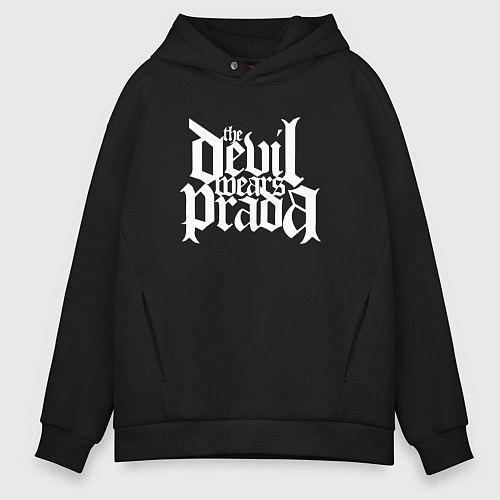Мужское худи оверсайз The Devil wears prada logo art / Черный – фото 1