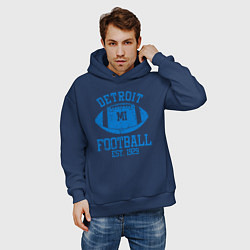 Толстовка оверсайз мужская Детройт американский футбол, цвет: тёмно-синий — фото 2