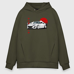 Толстовка оверсайз мужская Mazda MX-5 NC Miata NC JDM Design, цвет: хаки