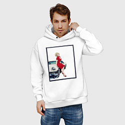 Толстовка оверсайз мужская Автоледи рисунок, цвет: белый — фото 2