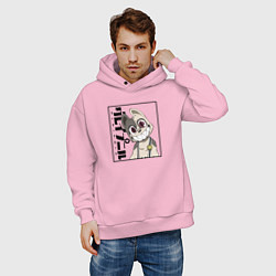 Толстовка оверсайз мужская Сюити - Глейпнир, цвет: светло-розовый — фото 2