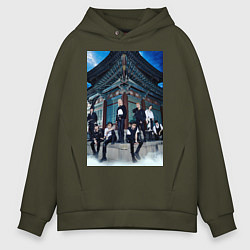 Толстовка оверсайз мужская Stray Kids Thunderous, цвет: хаки