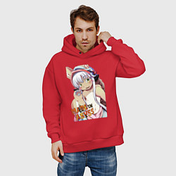 Толстовка оверсайз мужская Made in abyss - Nana, цвет: красный — фото 2