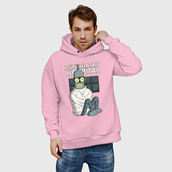 Толстовка оверсайз мужская Bender - hospital, цвет: светло-розовый — фото 2