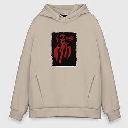 Толстовка оверсайз мужская Punk music girl, цвет: миндальный