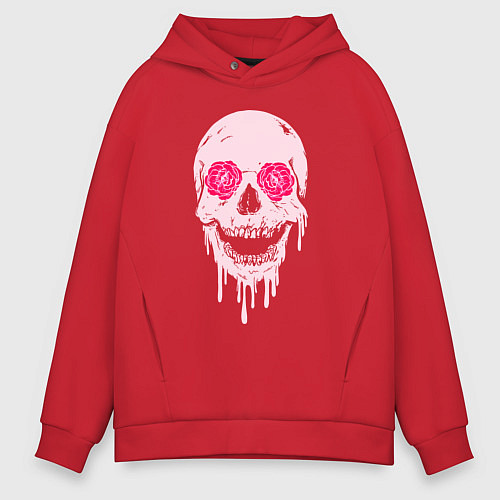 Мужское худи оверсайз Jolly skull / Красный – фото 1