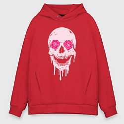 Толстовка оверсайз мужская Jolly skull, цвет: красный