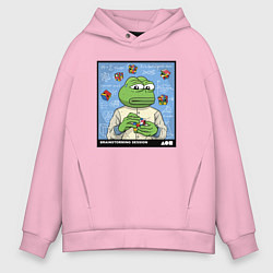 Толстовка оверсайз мужская Pepe brainshtorm, цвет: светло-розовый