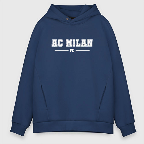 Мужское худи оверсайз AC Milan football club классика / Тёмно-синий – фото 1