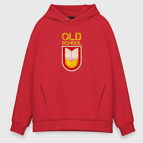 Мужское худи оверсайз Old School emblem / Красный – фото 1