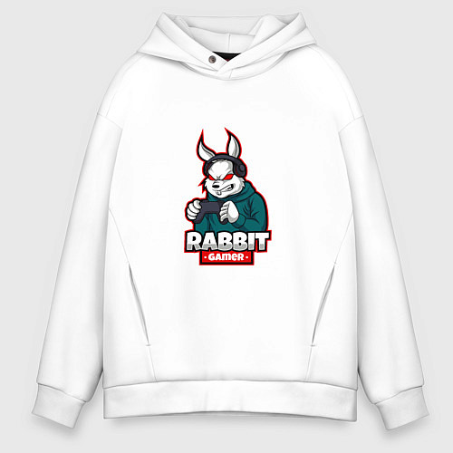 Мужское худи оверсайз Rabbit Gamer / Белый – фото 1