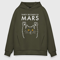 Мужское худи оверсайз Thirty Seconds to Mars rock cat