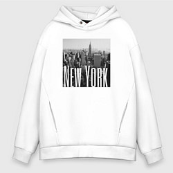 Толстовка оверсайз мужская New York city in picture, цвет: белый