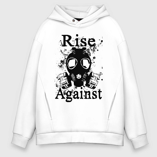 Мужское худи оверсайз Rise Against rock / Белый – фото 1