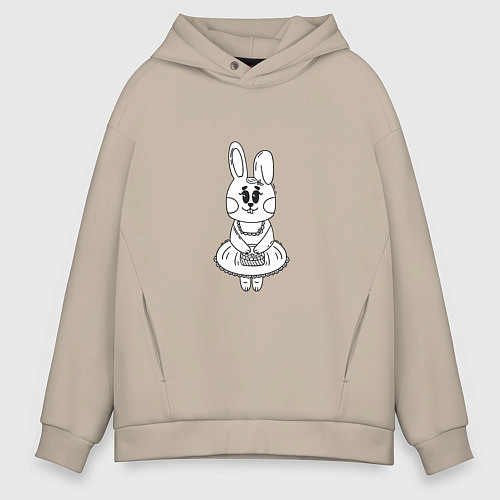 Мужское худи оверсайз Bunny - Girl / Миндальный – фото 1