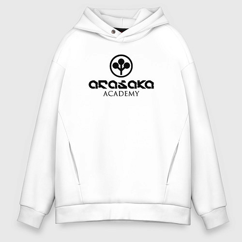 Мужское худи оверсайз Cyberpunk - Arasaka Academy / Белый – фото 1