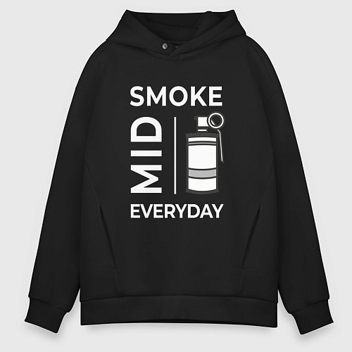 Мужское худи оверсайз Smoke Mid Everyday / Черный – фото 1