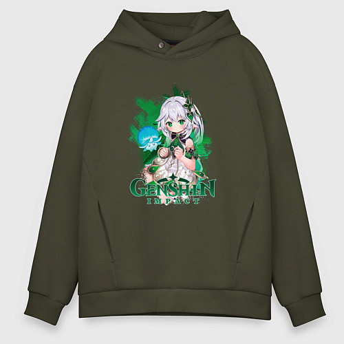 Мужское худи оверсайз Нахида Малая властительница Кусанали / Хаки – фото 1