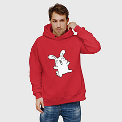 Толстовка оверсайз мужская Happy Bunny, цвет: красный — фото 2