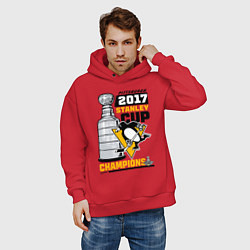 Толстовка оверсайз мужская Питтсбург Пингвинз НХЛ, цвет: красный — фото 2