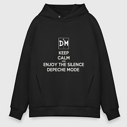 Мужское худи оверсайз Keep calm and enjoy the silence depeche mode