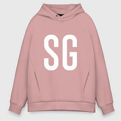 Толстовка оверсайз мужская SG - BTS, цвет: пыльно-розовый