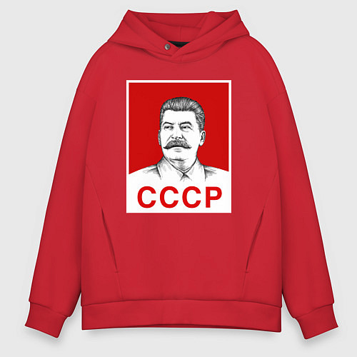 Мужское худи оверсайз Сталин-СССР / Красный – фото 1