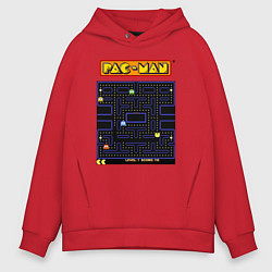 Толстовка оверсайз мужская Pac-Man на ZX-Spectrum, цвет: красный
