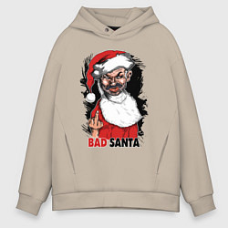 Мужское худи оверсайз Bad Santa, fuck you