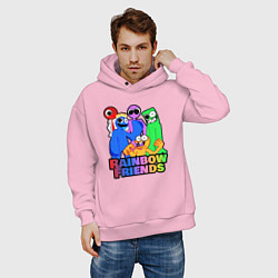 Толстовка оверсайз мужская Радужные друзья персонажи игры, цвет: светло-розовый — фото 2