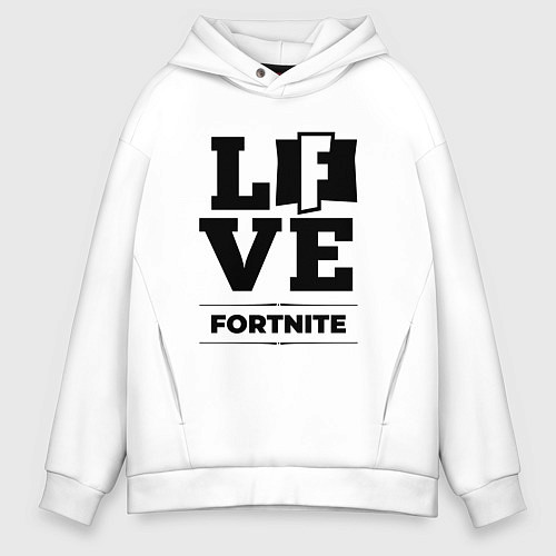 Мужское худи оверсайз Fortnite love classic / Белый – фото 1