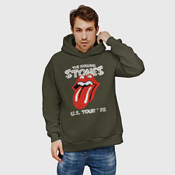 Толстовка оверсайз мужская The Rolling Stones 78, цвет: хаки — фото 2