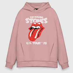 Толстовка оверсайз мужская The Rolling Stones 78, цвет: пыльно-розовый