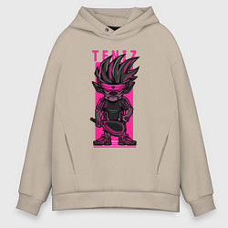 Толстовка оверсайз мужская Пёс теннисист, цвет: миндальный