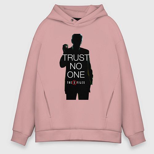 Мужское худи оверсайз X files - курильщик / Пыльно-розовый – фото 1