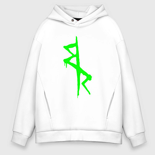 Мужское худи оверсайз Logotype - Cyberpunk: Edgerunners / Белый – фото 1