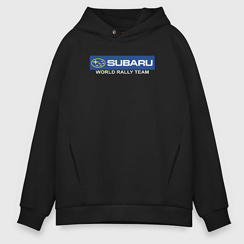 Мужское худи оверсайз Subaru world rally team / Черный – фото 1