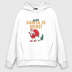 Толстовка оверсайз мужская Careful Santa is here, цвет: белый