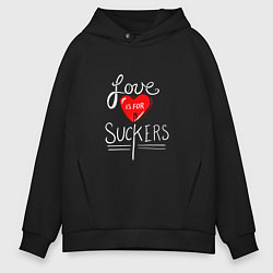 Толстовка оверсайз мужская Love is for suckers, цвет: черный