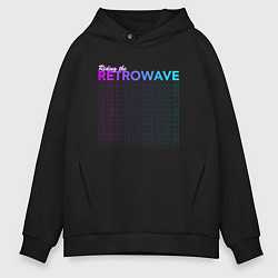 Толстовка оверсайз мужская Riding the retrowave, цвет: черный