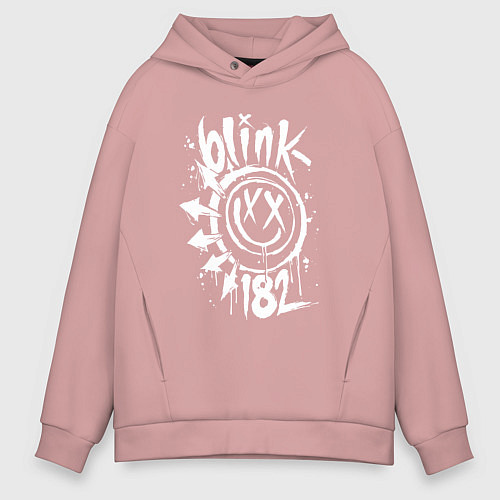 Мужское худи оверсайз Blink 182 logo / Пыльно-розовый – фото 1