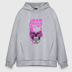 Толстовка оверсайз мужская Hooligan skull, цвет: меланж